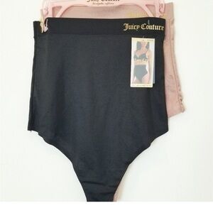 JUICY COUTURE Panties Size Large Thongs Smoothing High Waisted Shapewear 2 piece